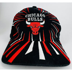 Vtg 90s Chicago Bulls Official Licensed Shatter Style Snapback Hat NBA Jordan